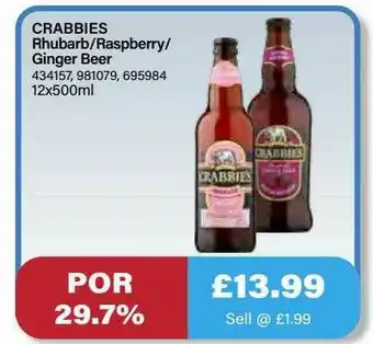 Bestway Crabbies Rhubarb-raspberry-ginger Beer offer