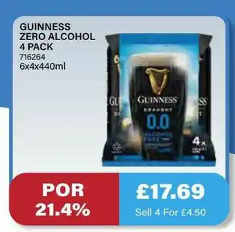 Bestway Guinness Zero Alcohol 4 Pack offer