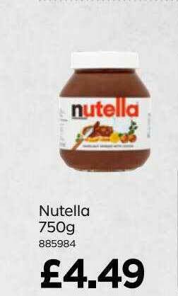 Bestway Nutella 750g offer