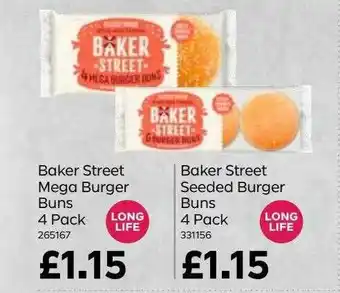Bestway Baker Street Mega Burger Buns 4 Pack, Baker Street Seeded Burger Buns 4 Pack offer
