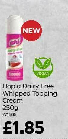 Bestway Hopla Dairy Free Whipped Topping Cream 250g offer