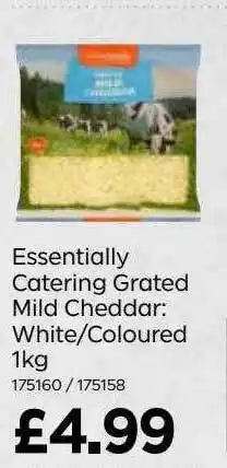 Bestway Essentially Catering Grated Mild Cheddar: White-coloured offer