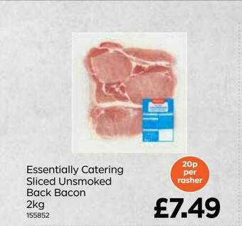 Bestway Essentially Catering Sliced Unsmoked Back Bacon offer