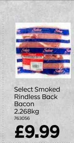 Bestway Select Smoked Rindless Back Bacon offer