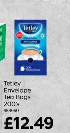Bestway Tetley Envelope Tea Bags 200's offer