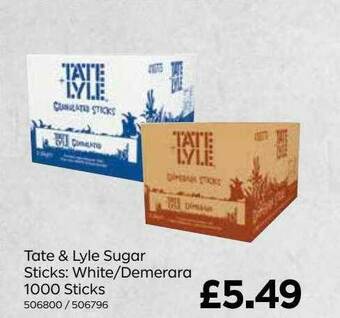 Bestway Tate & Lyle Sugar Sticks: White-demerara 1000 Sticks offer