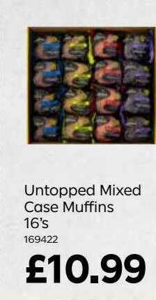 Bestway Untopped Mixed Case Muffins 16's offer