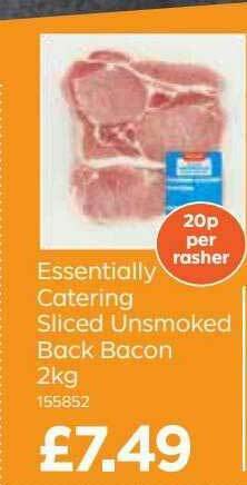 Bestway Essentially Catering Sliced Unsmoked Back Bacon offer