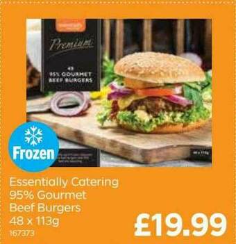 Bestway Essentially Catering 95% Gourmet Beef Burgers offer