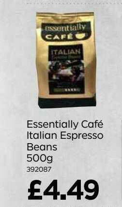 Bestway Essentially Café Italian Espresso Beans 500g offer