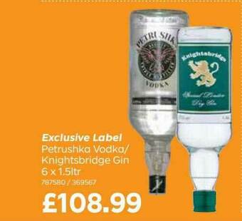 Bestway Petrushka Vodka- Knightsbridge Gin offer