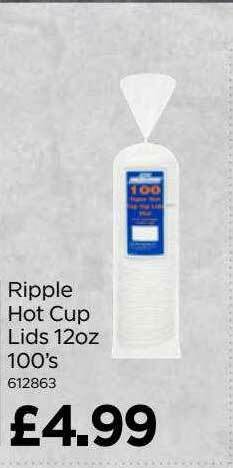 Bestway Ripple Hot Cup Lids 12oz 100's offer