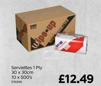 Bestway Serviettes 1 Ply 30 X 30 Cm 10 X 500's offer
