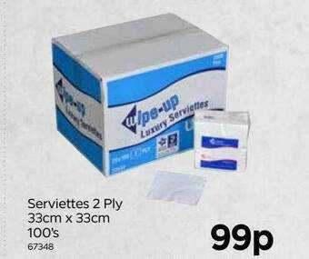 Bestway Serviettes 2 Ply 33 Cm X 33 Cm 100's offer