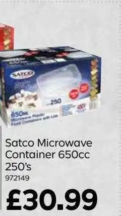 Bestway Satco Microwave Container 650cc 250's offer