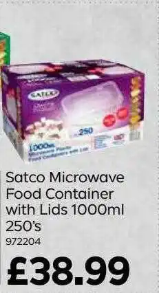 Bestway Satco Microwave Food Container With Lids 1000ml 250's offer