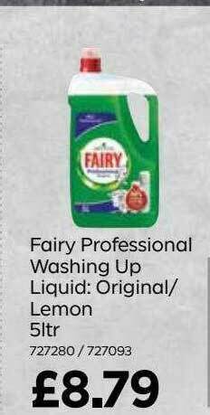 Bestway Fairy Professional Washing Up Liquid: Original-lemon offer