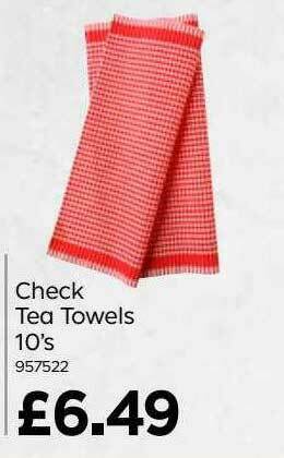 Bestway Check Tea Towels 10's offer