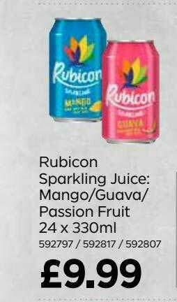Bestway Rubicon Sparkling Juice: Mango-guava-passion Fruit offer