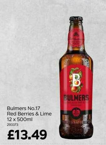Bestway Bulmers No.17 Red Berries & Lime 12 X 500ml offer