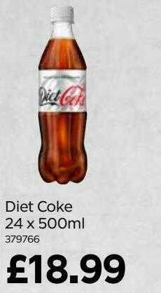 Bestway Diet Coke 24 X 500ml offer