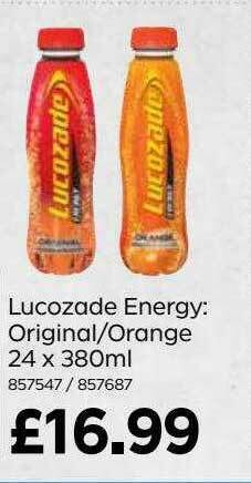Bestway Lucozade Energy: Original-orange 24 X 380ml offer