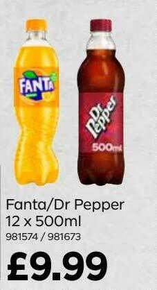Bestway Fanta-dr Pepper 12 X 500ml offer