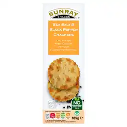 Iceland Gourmet Sea Salt & Black Pepper Crackers 185g offer