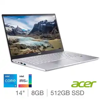 Costco Acer Swift 3, Intel Core i5, 8GB RAM, 512GB SSD, 14 Inch Laptop, NX.ABLEK.002 offer