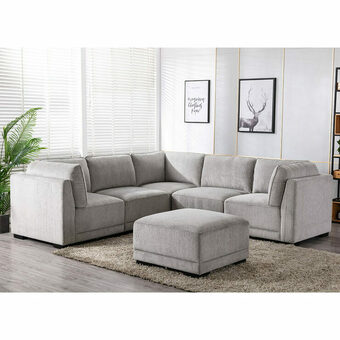 Costco Zoy Belize Grey 6 Piece Modular Fabric Sofa offer