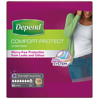 Costco Depend Underwear for Women in Small/Medium, 60 Pack offer