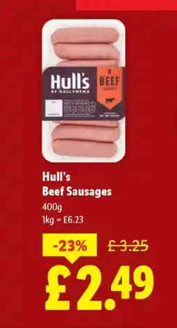 Lidl Hull's Beef Sausages offer