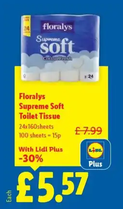 Lidl Floralys Supreme Soft Toilet Tissue offer
