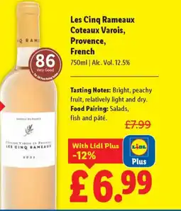 Lidl Les Cinq Rameaux Coteaux Varois, Provence, French offer