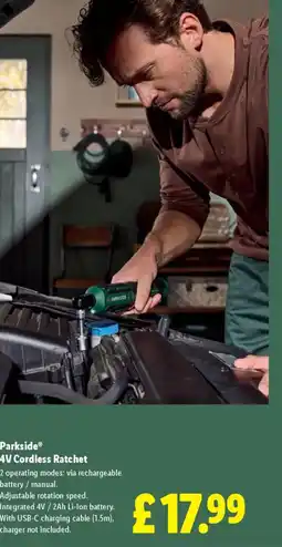 Lidl Parkside 4V Cordless Ratchet offer