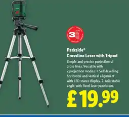Lidl Parkside Crossline Laser with Tripod offer