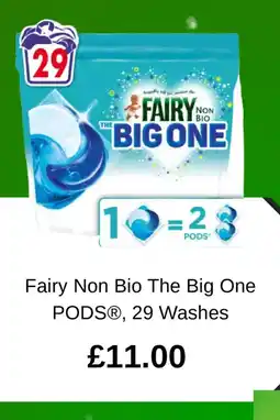 Asda Fairy Non Bio The Big One PODS®, 29 Washes offer