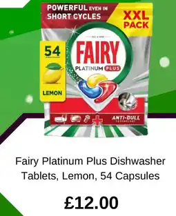 Asda Fairy Platinum Plus Dishwasher Tablets, Lemon, 54 Capsules offer