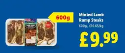 Lidl Minted Lamb Rump Steaks offer
