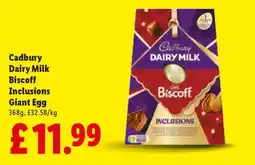 Lidl Cadbury Dairy Milk Biscoff Inclusions Giant Egg offer