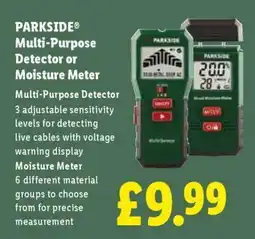 Lidl PARKSIDE Multi-Purpose Detector or Moisture Meter offer