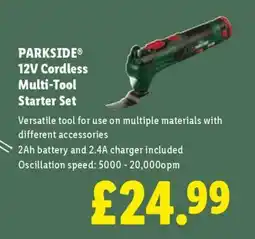 Lidl PARKSIDE 12V Cordless Multi-Tool Starter Set offer