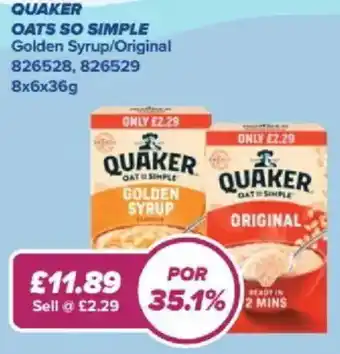 QUAKER Oats So Simple Golden Syrup/Original