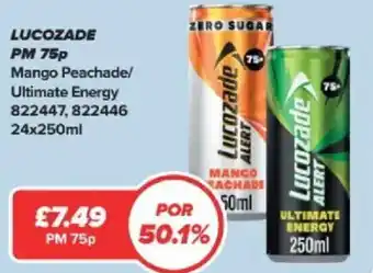 LUCOZADE Mango Peachade/ Ultimate Energy