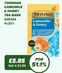 Bestway TWININGS Camomile & Honey tea bags offer