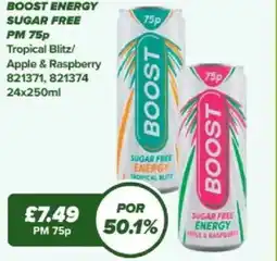 Bestway Boost energy sugar free Tropical Blitz/ Apple & Raspberry offer