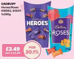Bestway Cadbury Heroes/Roses offer