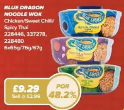 Bestway Blue dragon noodle wok chicken/sweet chilli/ spicy thai offer
