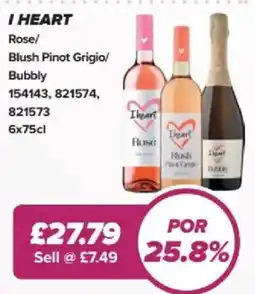 Bestway I Heart Rose/ Blush Pinot Grigio/ Bubbly offer