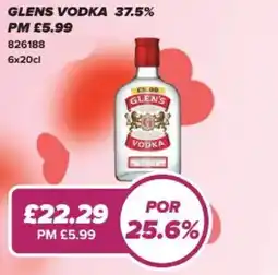 Bestway Glens vodka 37.5% offer